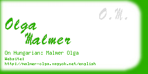 olga malmer business card